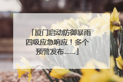 厦门启动防御暴雨四级应急响应！多个预警发布……