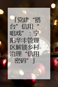 党建“搭台”信用“唱戏”：宁阳华丰管理区解锁乡村治理“信用密码”