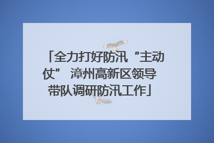 全力打好防汛“主动仗” 漳州高新区领导带队调研防汛工作