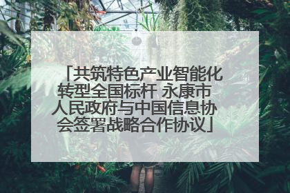 共筑特色产业智能化转型全国标杆 永康市人民政府与中国信息协会签署战略合作协议