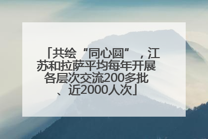 共绘“同心圆”，江苏和拉萨平均每年开展各层次交流200多批、近2000人次