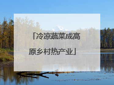 冷凉蔬菜成高原乡村热产业