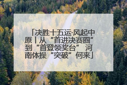 决胜十五运·风起中原丨从“首进决赛圈”到“首登领奖台” 河南体操“突破”何来