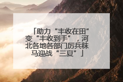 助力“丰收在田”变“丰收到手”，河北各地各部门厉兵秣马迎战“三夏”