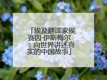埃及翻译家侯赛因·伊斯梅尔：向世界讲述真实的中国故事
