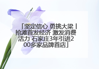 坚定信心 勇挑大梁丨抢滩首发经济 激发消费活力 石家庄3年引进200多家品牌首店