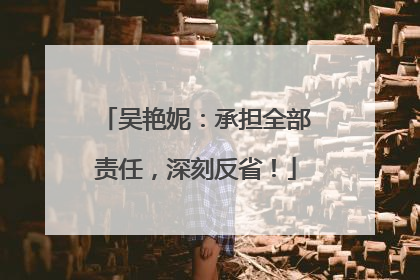 吴艳妮：承担全部责任，深刻反省！