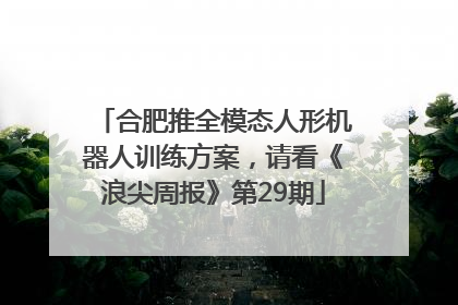 合肥推全模态人形机器人训练方案，请看《浪尖周报》第29期