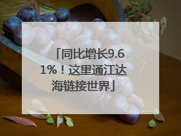 同比增长9.61%！这里通江达海链接世界