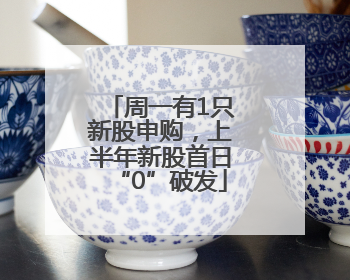 周一有1只新股申购，上半年新股首日“0”破发