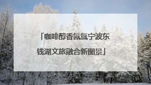 咖啡醇香氤氲宁波东钱湖文旅融合新图景