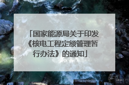 国家能源局关于印发《核电工程定额管理暂行办法》的通知
