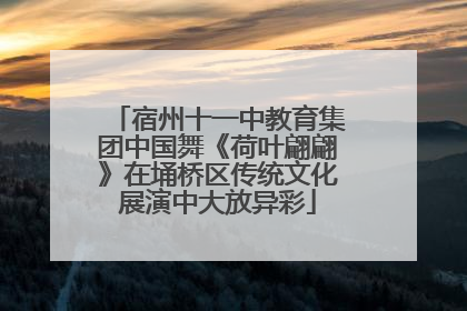 宿州十一中教育集团中国舞《荷叶翩翩》在埇桥区传统文化展演中大放异彩