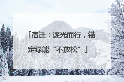 宿迁：逐光而行，锚定绿能“不放松”