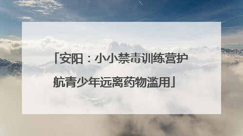 安阳：小小禁毒训练营护航青少年远离药物滥用