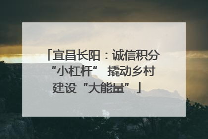 宜昌长阳：诚信积分“小杠杆” 撬动乡村建设“大能量”