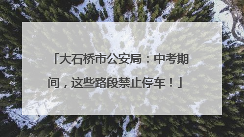 大石桥市公安局：中考期间，这些路段禁止停车！