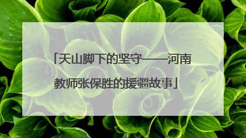 天山脚下的坚守——河南教师张保胜的援疆故事