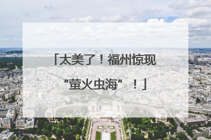 太美了！福州惊现“萤火虫海”！