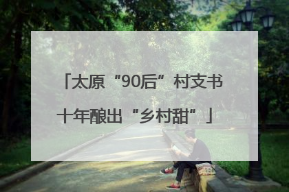 太原“90后”村支书十年酿出“乡村甜”