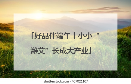 好品伴端午丨小小“潍艾”长成大产业
