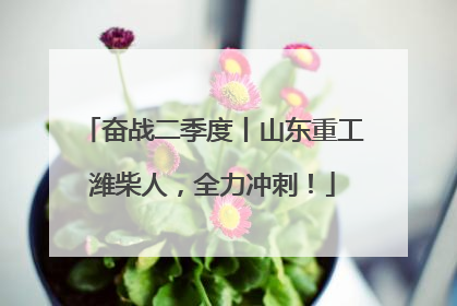 奋战二季度丨山东重工潍柴人，全力冲刺！