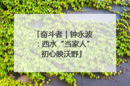 奋斗者｜钟永波：西水“当家人” 初心映沃野