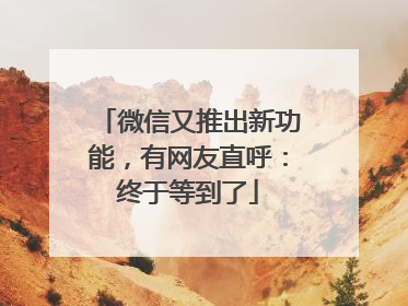 微信又推出新功能，有网友直呼：终于等到了