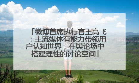 微博首席执行官王高飞：主流媒体有能力带领用户认知世界，在舆论场中搭建理性的讨论空间
