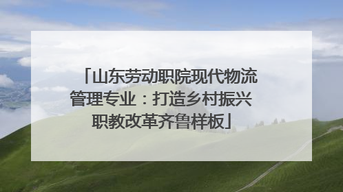 山东劳动职院现代物流管理专业：打造乡村振兴职教改革齐鲁样板