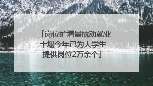 岗位扩增量撬动就业 十堰今年已为大学生提供岗位2万余个