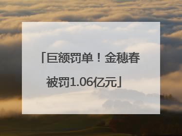 巨额罚单！金穗春被罚1.06亿元