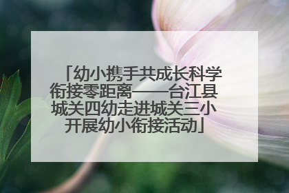 幼小携手共成长科学衔接零距离——台江县城关四幼走进城关三小开展幼小衔接活动