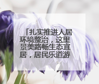扎实推进人居环境整治，这里景美路畅生态宜居，居民乐道游客乐至