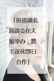 投资湖北恳谈会在大阪举办，携手深化鄂日合作