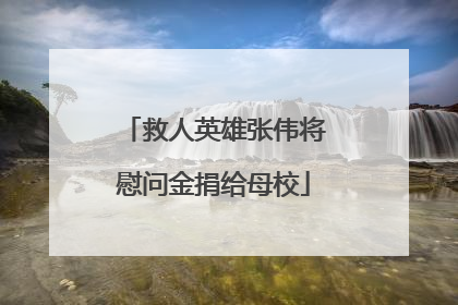 救人英雄张伟将慰问金捐给母校