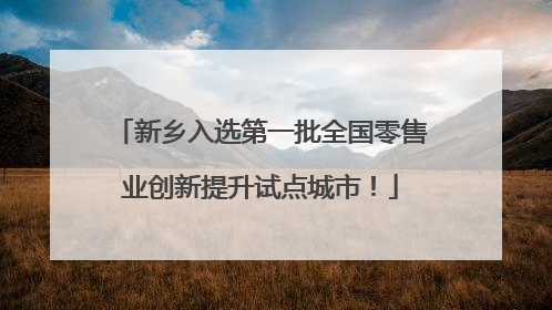 新乡入选第一批全国零售业创新提升试点城市！