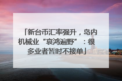 新台币汇率强升，岛内机械业“哀鸿遍野”：很多业者暂时不接单