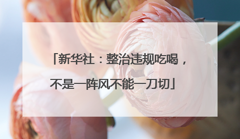 新华社：整治违规吃喝，不是一阵风不能一刀切