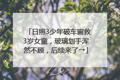 日照3少年破车窗救3岁女童，玻璃划手浑然不顾，后续来了→