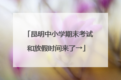 昆明中小学期末考试和放假时间来了→