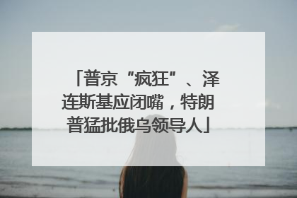 普京“疯狂”、泽连斯基应闭嘴，特朗普猛批俄乌领导人
