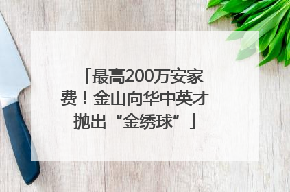 最高200万安家费！金山向华中英才抛出“金绣球”