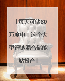 每天可储80万度电！这个大型锂钠混合储能站投产