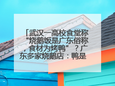 武汉一高校食堂称“烧鹅饭是广东俗称，食材为烤鸭”？广东多家烧鹅店：鸭是鸭鹅是鹅