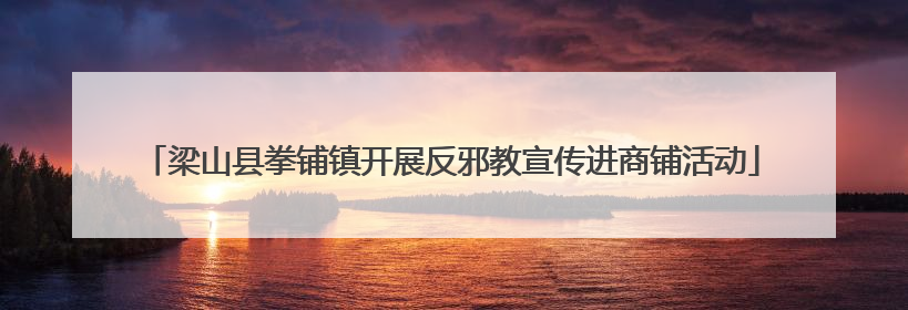 梁山县拳铺镇开展反邪教宣传进商铺活动