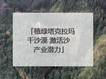 植绿塔克拉玛干沙漠 激活沙产业潜力