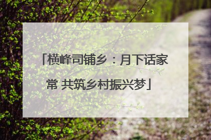 横峰司铺乡：月下话家常 共筑乡村振兴梦