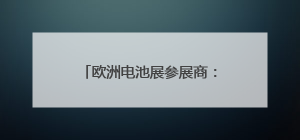 欧洲电池展参展商：美关税政策不确定性给企业投资造成混乱