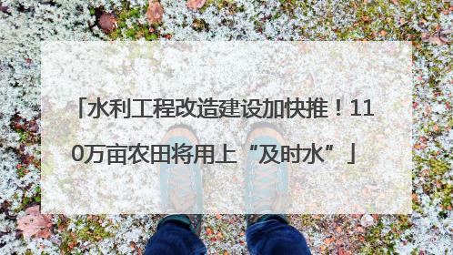 水利工程改造建设加快推！110万亩农田将用上“及时水”